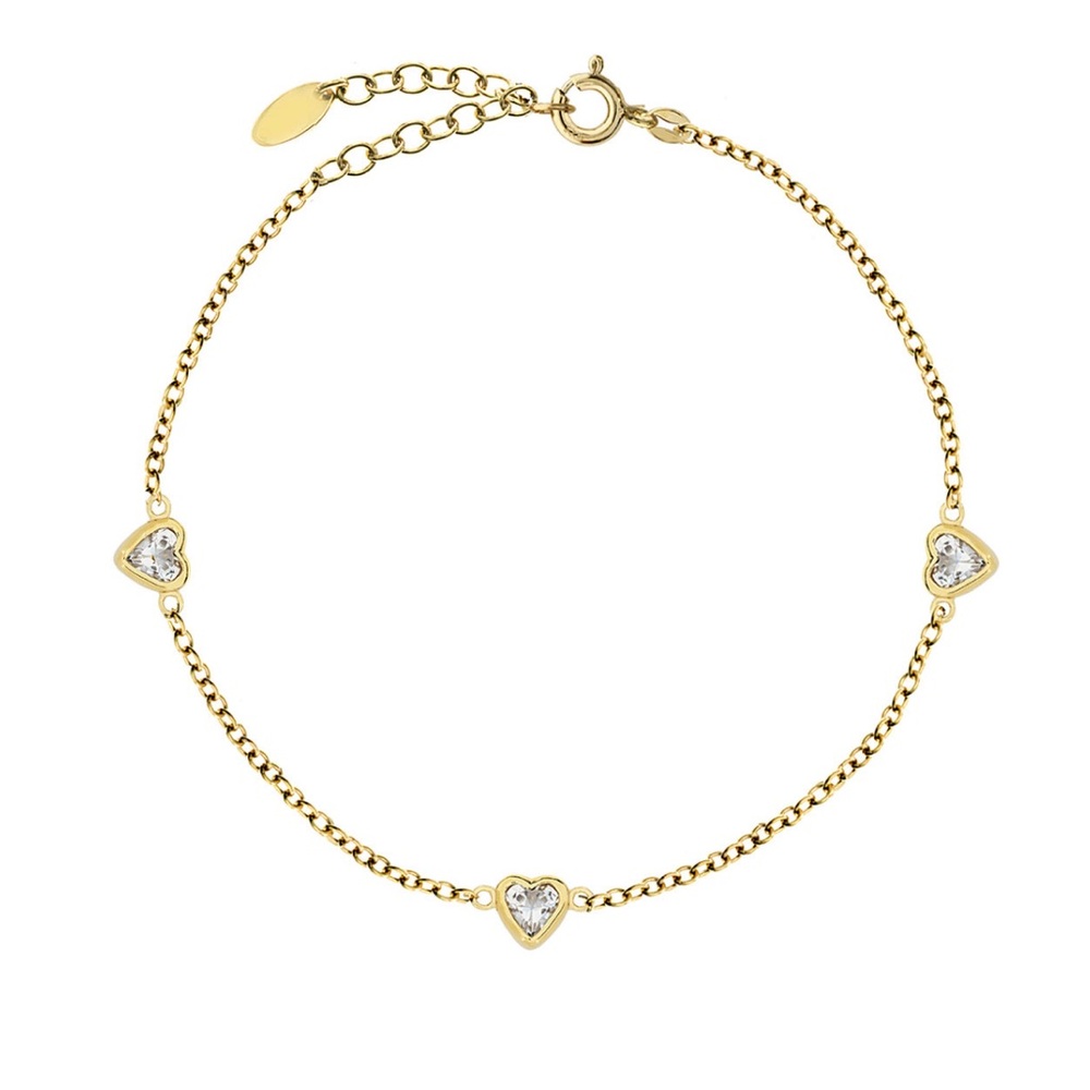 Rhona Sutton Bodifine 14k/Sterling silver Bezeled Heart Ankle Bracelet NIB